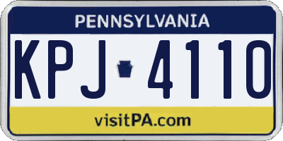 PA license plate KPJ4110