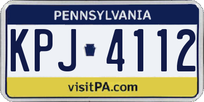 PA license plate KPJ4112
