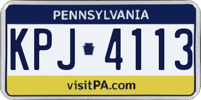 PA license plate KPJ4113