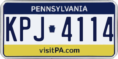 PA license plate KPJ4114