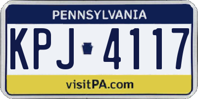PA license plate KPJ4117