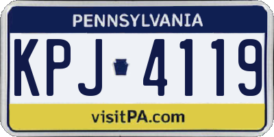 PA license plate KPJ4119