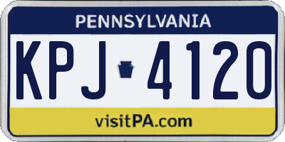 PA license plate KPJ4120