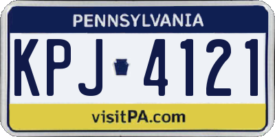 PA license plate KPJ4121