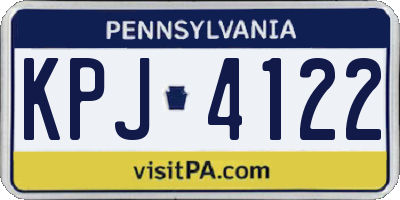 PA license plate KPJ4122
