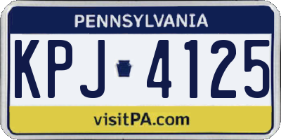 PA license plate KPJ4125