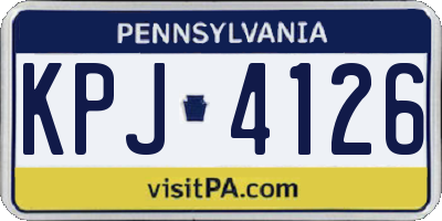 PA license plate KPJ4126