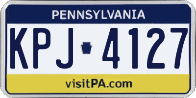 PA license plate KPJ4127
