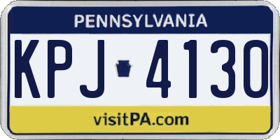 PA license plate KPJ4130