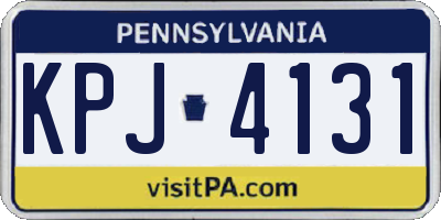 PA license plate KPJ4131