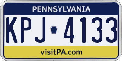 PA license plate KPJ4133