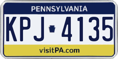 PA license plate KPJ4135