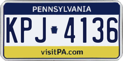PA license plate KPJ4136