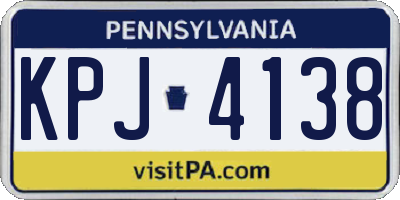 PA license plate KPJ4138