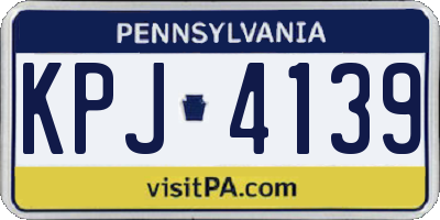 PA license plate KPJ4139