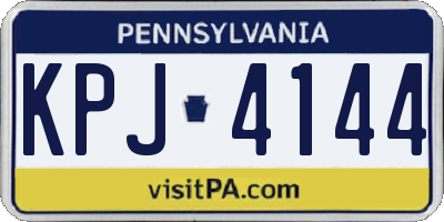 PA license plate KPJ4144