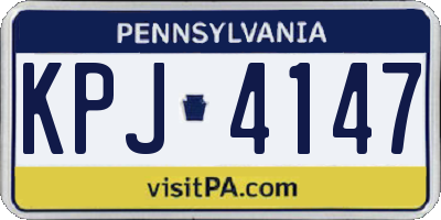 PA license plate KPJ4147