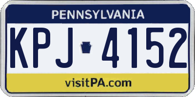 PA license plate KPJ4152