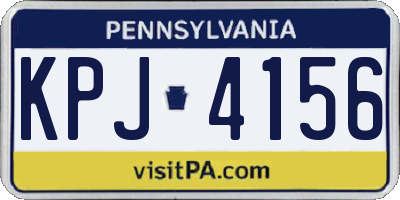 PA license plate KPJ4156