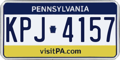 PA license plate KPJ4157