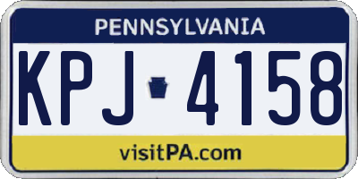 PA license plate KPJ4158