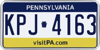 PA license plate KPJ4163
