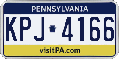 PA license plate KPJ4166