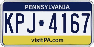 PA license plate KPJ4167