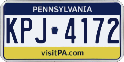 PA license plate KPJ4172