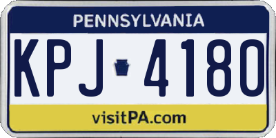 PA license plate KPJ4180
