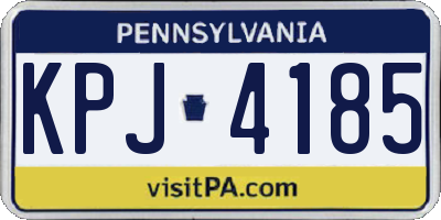 PA license plate KPJ4185