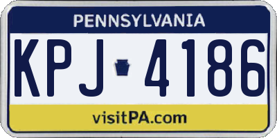 PA license plate KPJ4186