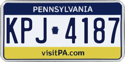 PA license plate KPJ4187