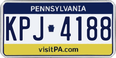 PA license plate KPJ4188