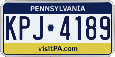 PA license plate KPJ4189