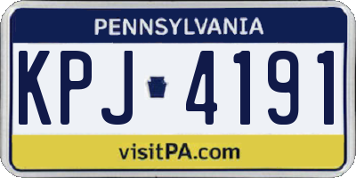 PA license plate KPJ4191