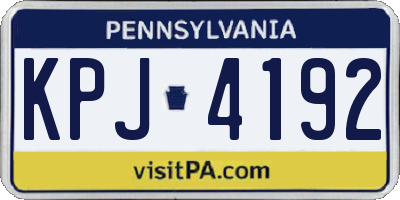 PA license plate KPJ4192