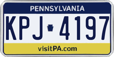 PA license plate KPJ4197