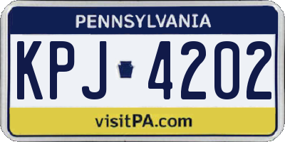 PA license plate KPJ4202