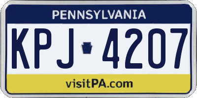 PA license plate KPJ4207
