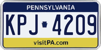 PA license plate KPJ4209