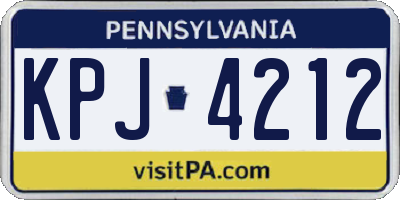 PA license plate KPJ4212