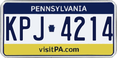 PA license plate KPJ4214