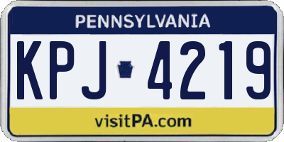 PA license plate KPJ4219