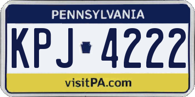 PA license plate KPJ4222