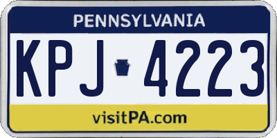 PA license plate KPJ4223