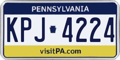 PA license plate KPJ4224