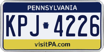 PA license plate KPJ4226