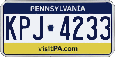 PA license plate KPJ4233