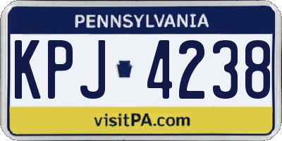 PA license plate KPJ4238